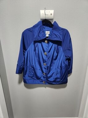 a.n.a Children’s Shiny Blue Button-Front Jacket